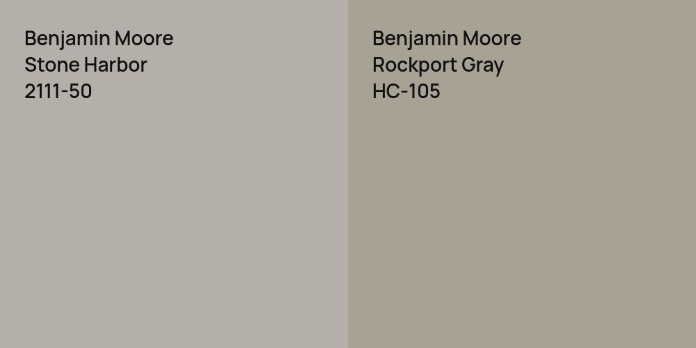 Benjamin Moore Stone Harbor vs. Benjamin Moore Rockport Gray