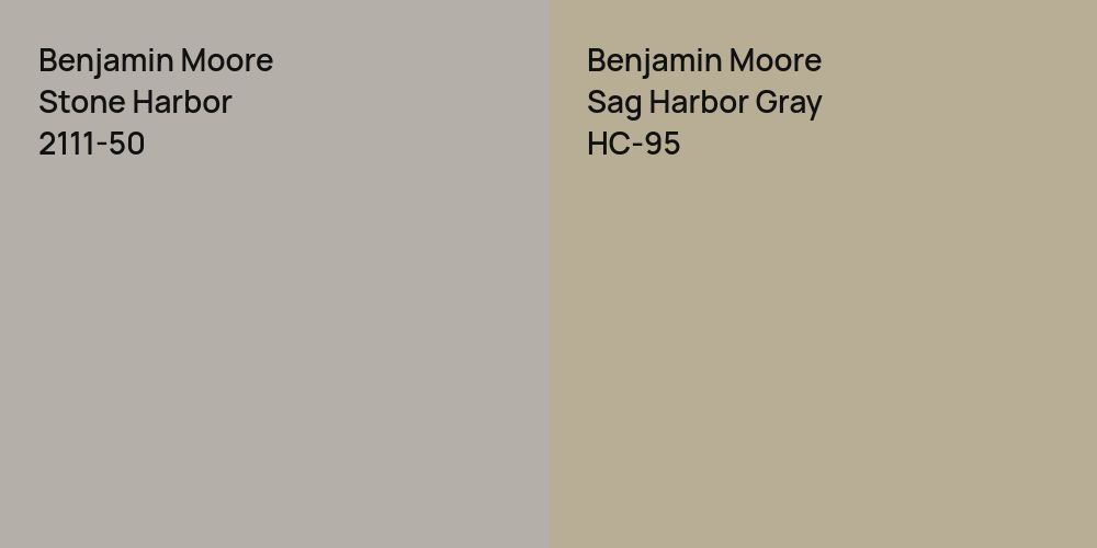 Benjamin Moore Stone Harbor vs. Benjamin Moore Sag Harbor Gray