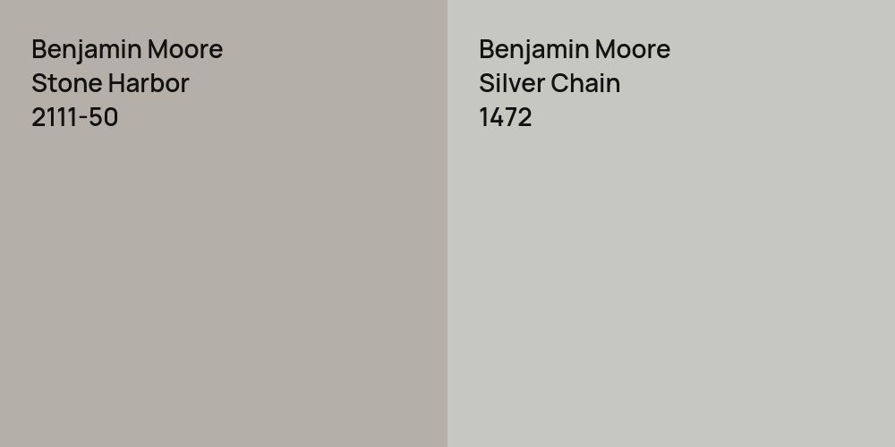 Benjamin Moore Stone Harbor vs. Benjamin Moore Silver Chain