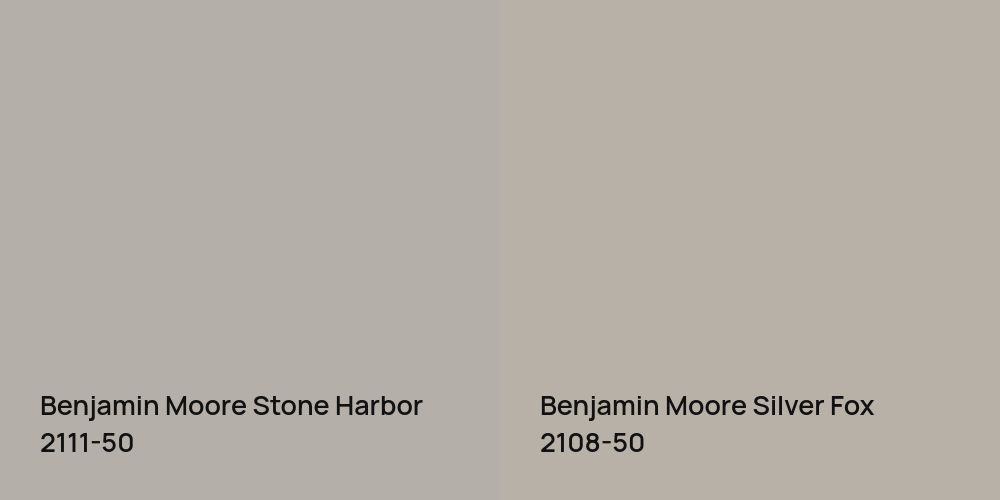 Benjamin Moore Stone Harbor vs. Benjamin Moore Silver Fox