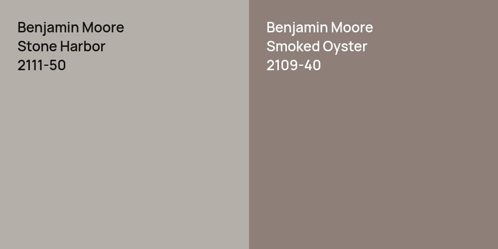 Benjamin Moore Stone Harbor vs. Benjamin Moore Smoked Oyster