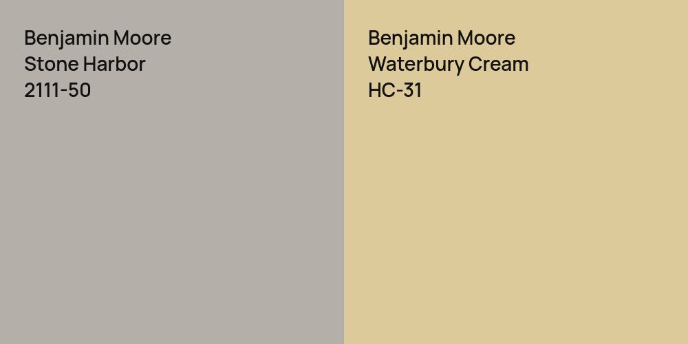 Benjamin Moore Stone Harbor vs. Benjamin Moore Waterbury Cream