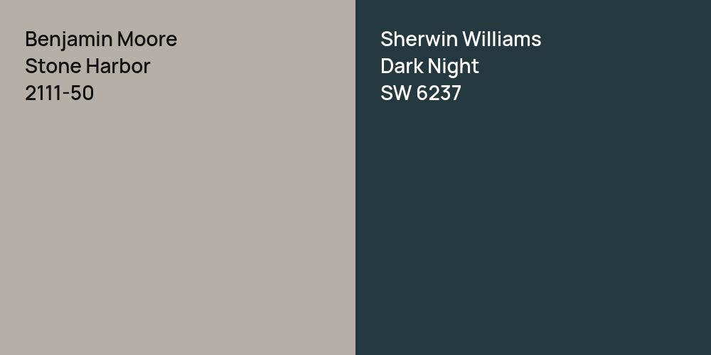 Benjamin Moore Stone Harbor vs. Sherwin Williams Dark Night