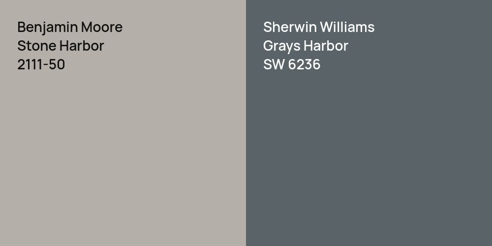 Benjamin Moore Stone Harbor vs. Sherwin Williams Grays Harbor