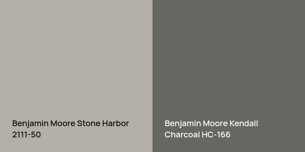 Benjamin Moore Stone Harbor vs. Benjamin Moore Kendall Charcoal