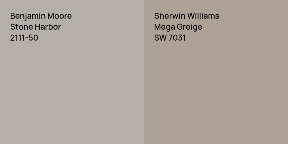 Benjamin Moore Stone Harbor vs. Sherwin Williams Mega Greige