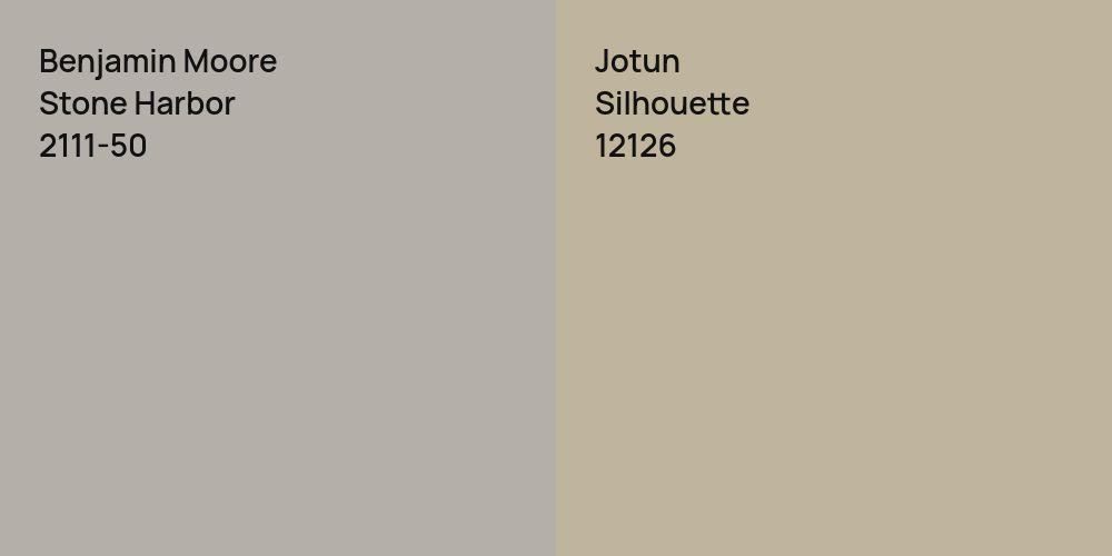 Benjamin Moore Stone Harbor vs. Jotun Silhouette