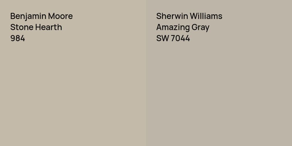 Benjamin Moore Stone Hearth vs. Sherwin Williams Amazing Gray