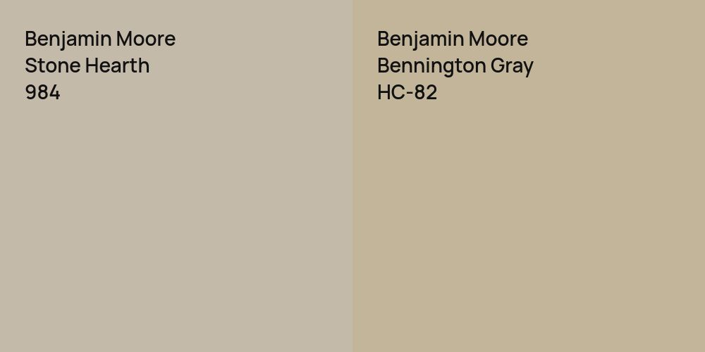 Benjamin Moore Stone Hearth vs. Benjamin Moore Bennington Gray