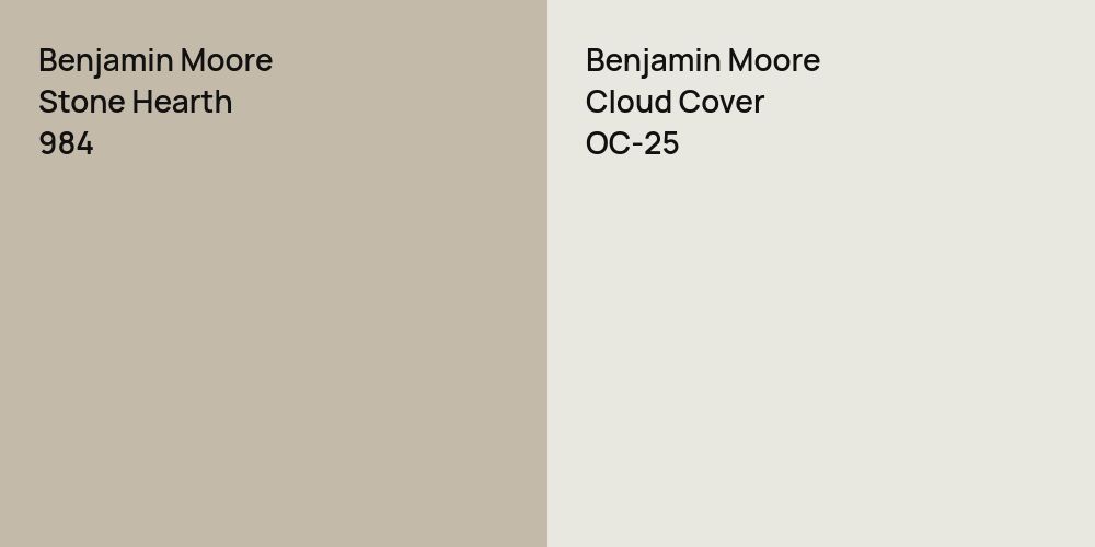 Benjamin Moore Stone Hearth vs. Benjamin Moore Cloud Cover