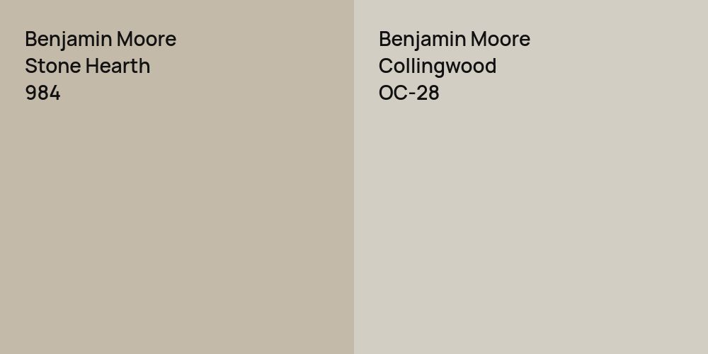 Benjamin Moore Stone Hearth vs. Benjamin Moore Collingwood