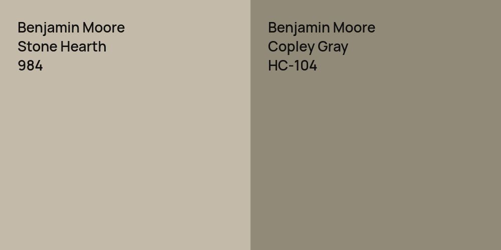 Benjamin Moore Stone Hearth vs. Benjamin Moore Copley Gray