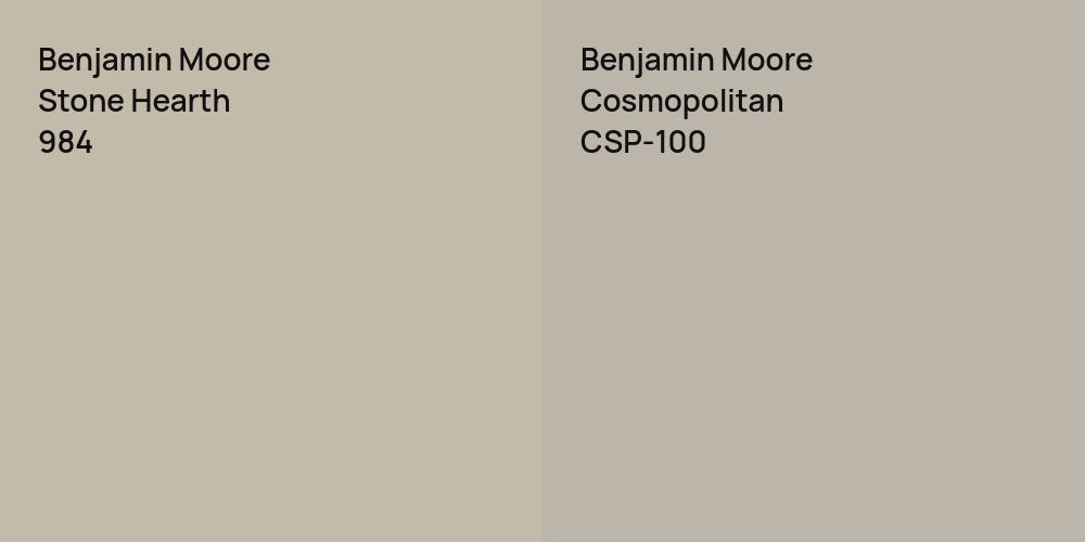 Benjamin Moore Stone Hearth vs. Benjamin Moore Cosmopolitan