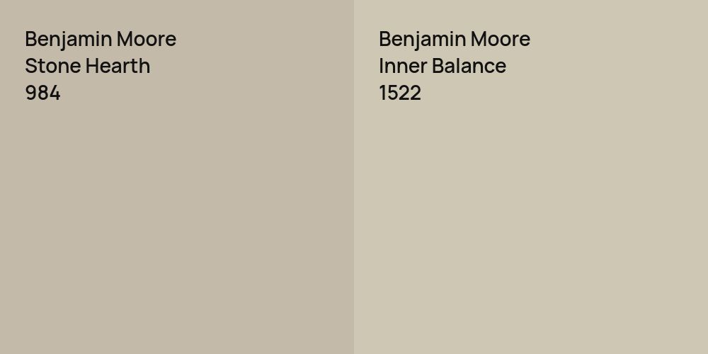 Benjamin Moore Stone Hearth vs. Benjamin Moore Inner Balance