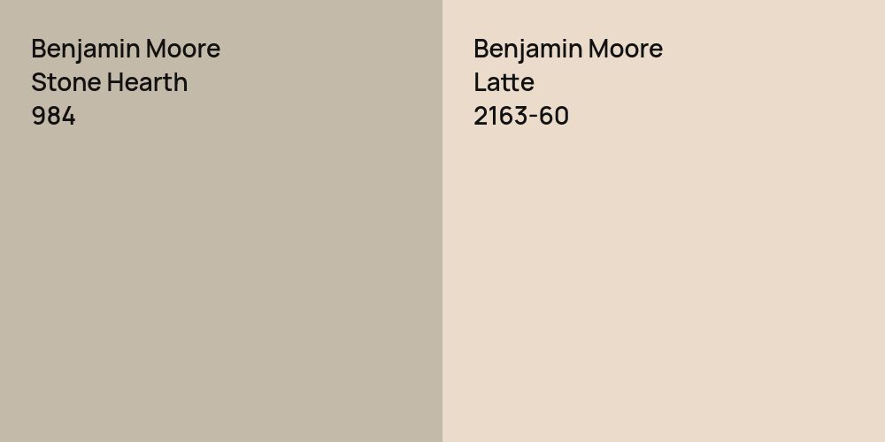 Benjamin Moore Stone Hearth vs. Benjamin Moore Latte