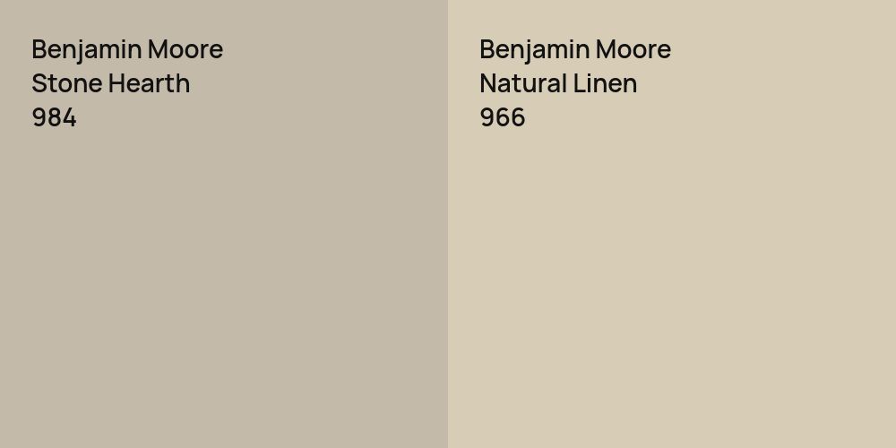 Benjamin Moore Stone Hearth vs. Benjamin Moore Natural Linen