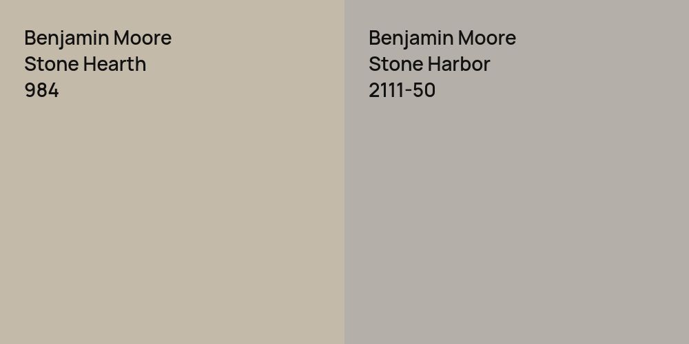 Benjamin Moore Stone Hearth vs. Benjamin Moore Stone Harbor