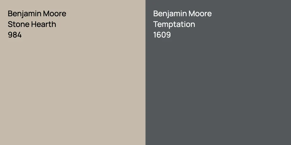 Benjamin Moore Stone Hearth vs. Benjamin Moore Temptation