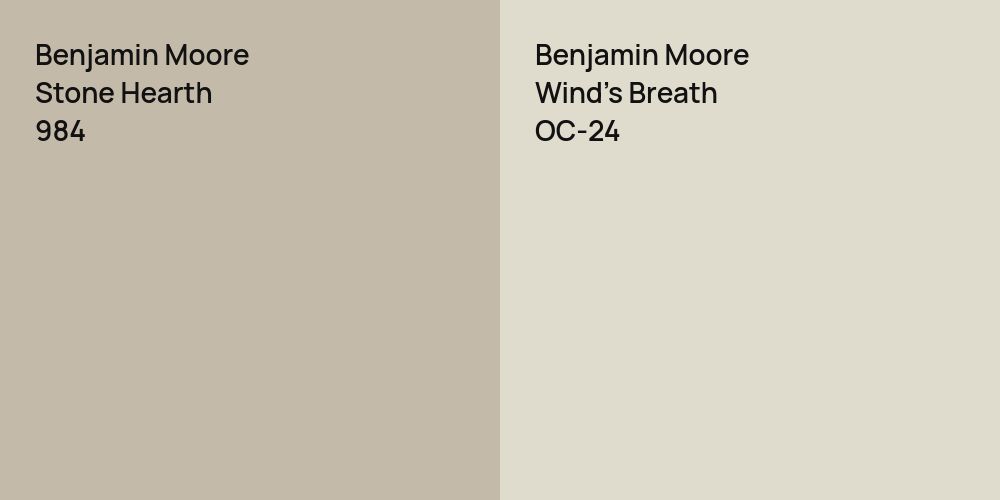 Benjamin Moore Stone Hearth vs. Benjamin Moore Wind's Breath