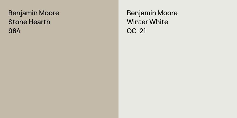 Benjamin Moore Stone Hearth vs. Benjamin Moore Winter White