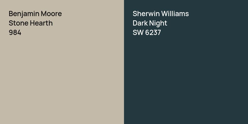 Benjamin Moore Stone Hearth vs. Sherwin Williams Dark Night