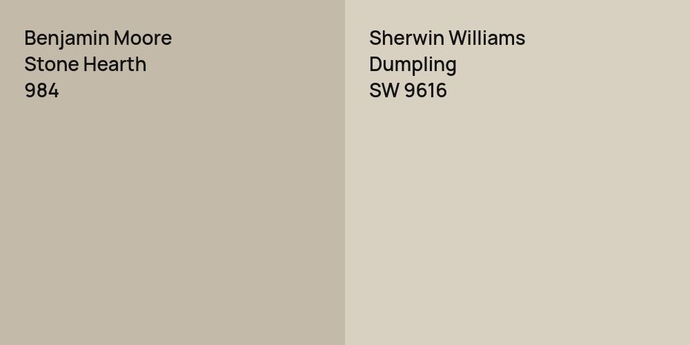 Benjamin Moore Stone Hearth vs. Sherwin Williams Dumpling