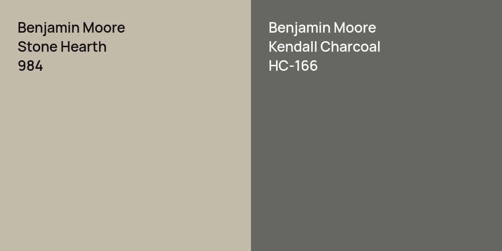 Benjamin Moore Stone Hearth vs. Benjamin Moore Kendall Charcoal