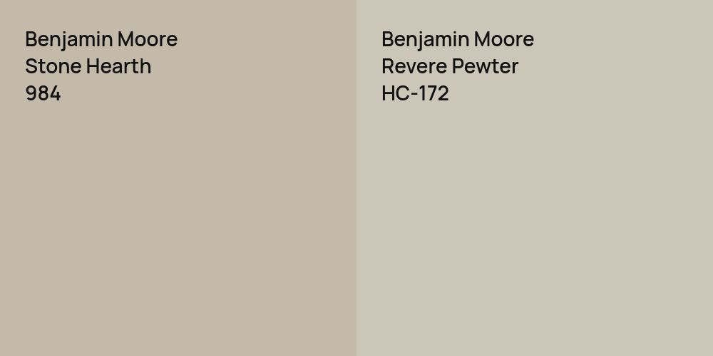 Benjamin Moore Stone Hearth vs. Benjamin Moore Revere Pewter