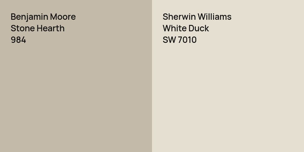 Benjamin Moore Stone Hearth vs. Sherwin Williams White Duck