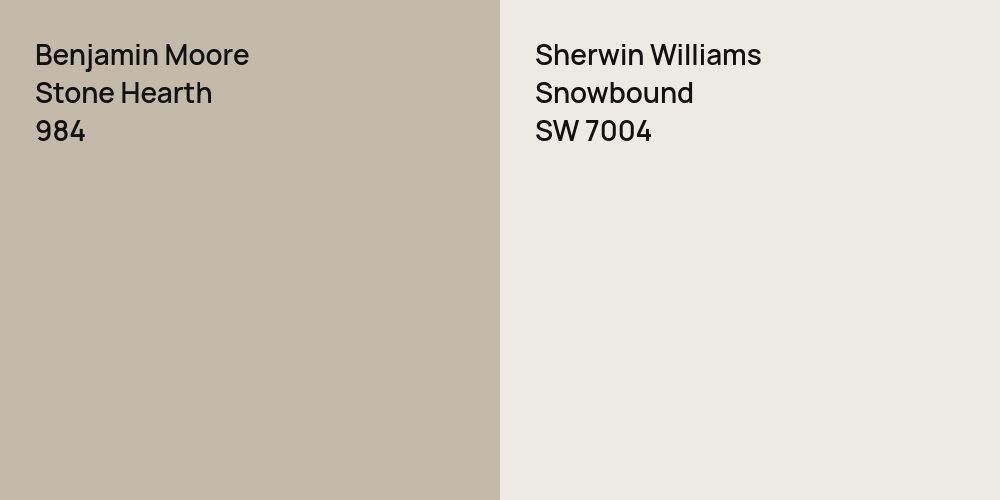 Benjamin Moore Stone Hearth vs. Sherwin Williams Snowbound