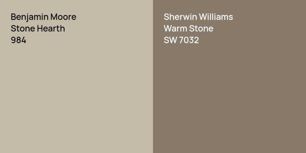 Benjamin Moore Stone Hearth vs. Sherwin Williams Warm Stone