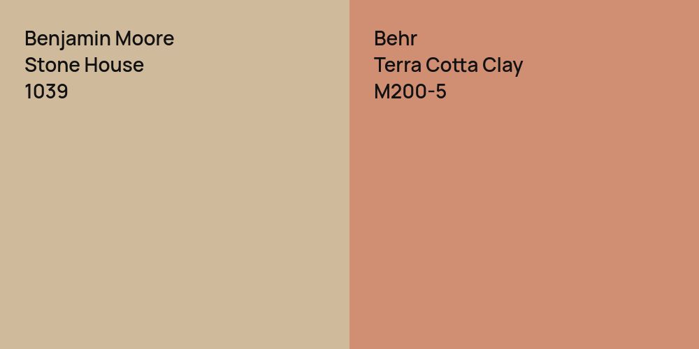 Benjamin Moore Stone House vs. Behr Terra Cotta Clay