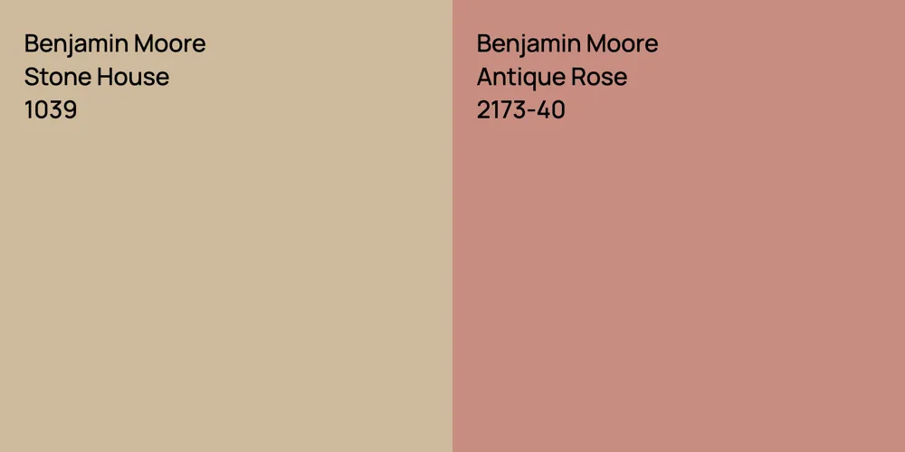 Benjamin Moore Stone House vs. Benjamin Moore Antique Rose