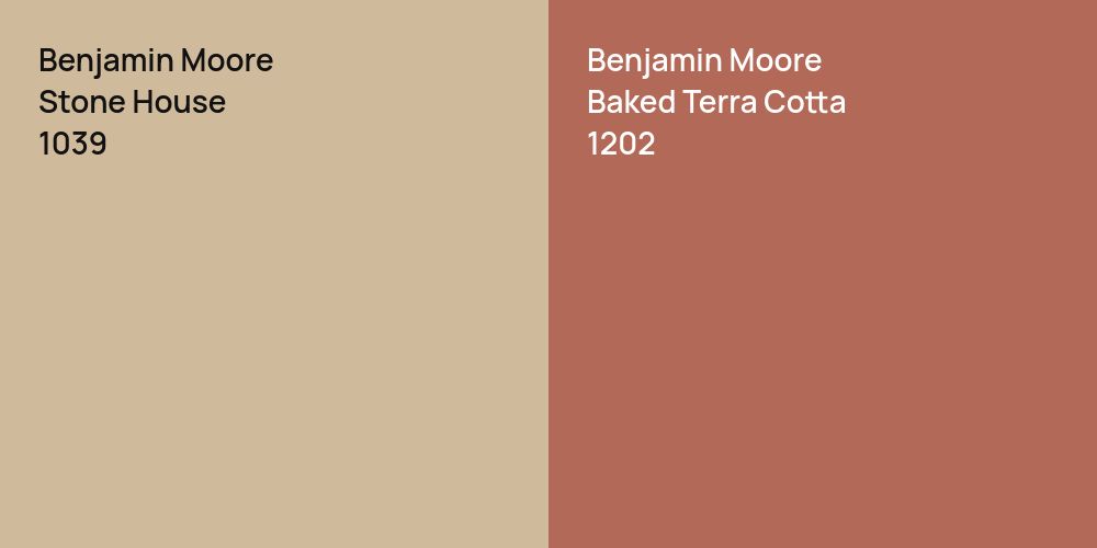 Benjamin Moore Stone House vs. Benjamin Moore Baked Terra Cotta