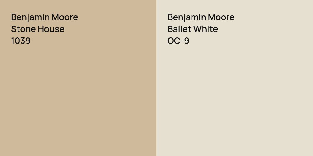 Benjamin Moore Stone House vs. Benjamin Moore Ballet White