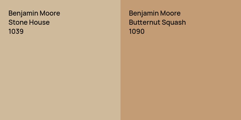 Benjamin Moore Stone House vs. Benjamin Moore Butternut Squash