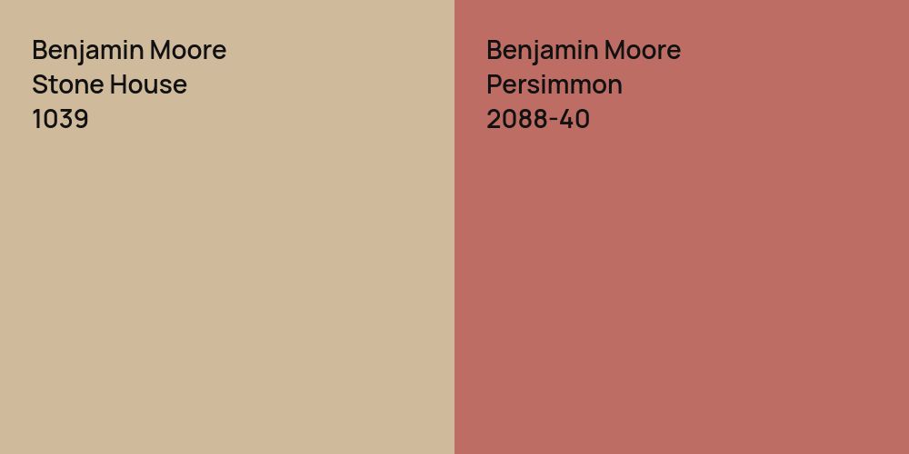 Benjamin Moore Stone House vs. Benjamin Moore Persimmon