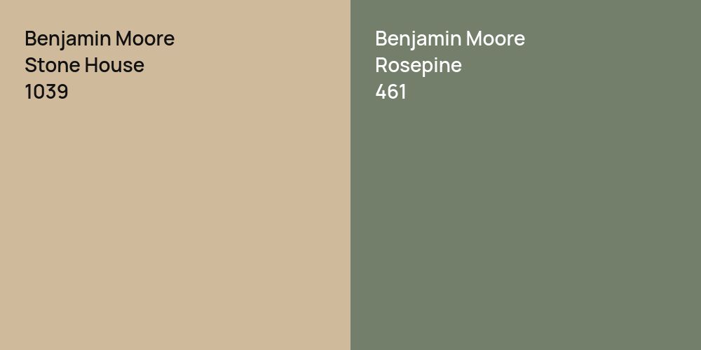 Benjamin Moore Stone House vs. Benjamin Moore Rosepine