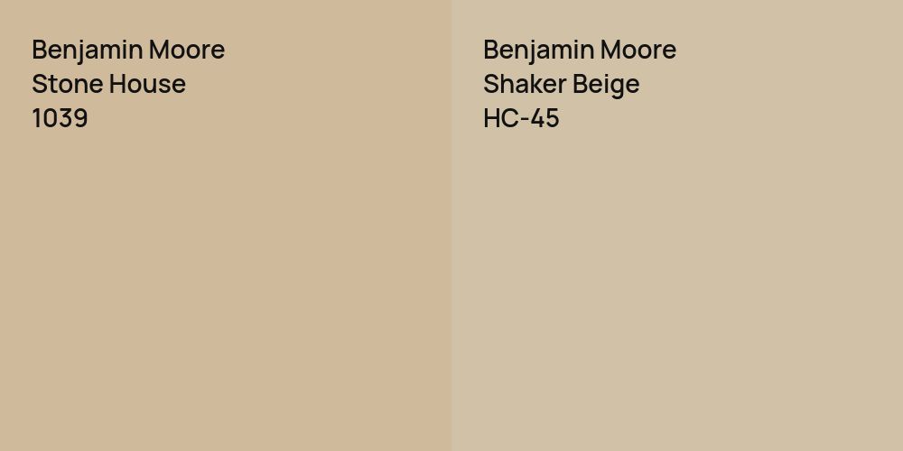 Benjamin Moore Stone House vs. Benjamin Moore Shaker Beige