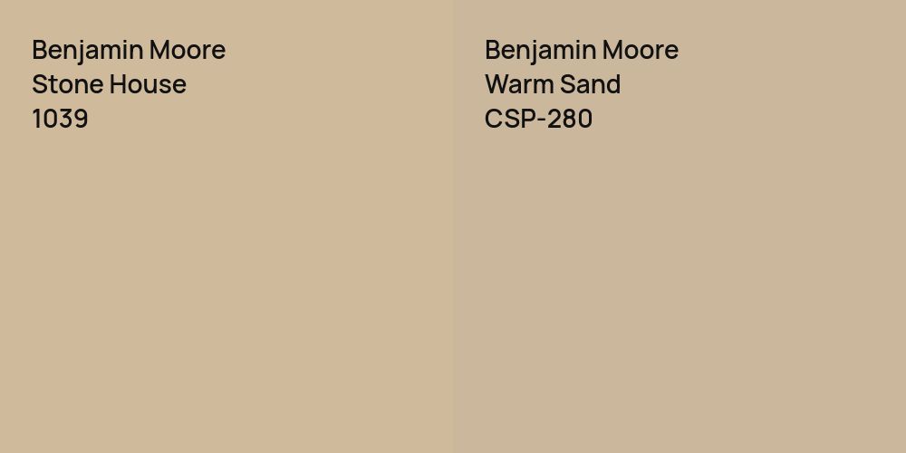 Benjamin Moore Stone House vs. Benjamin Moore Warm Sand