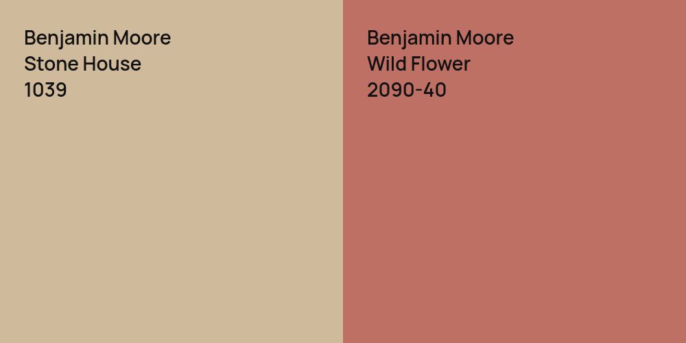 Benjamin Moore Stone House vs. Benjamin Moore Wild Flower