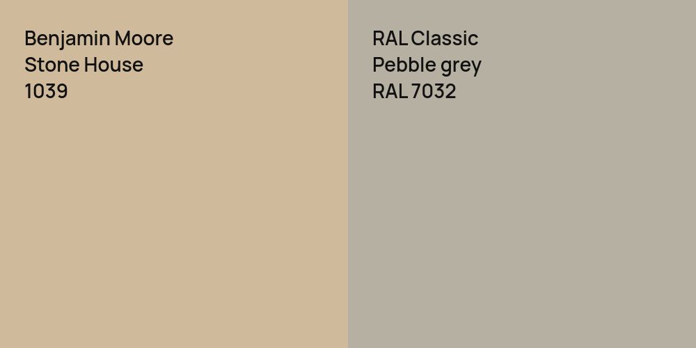 Benjamin Moore Stone House vs. RAL Classic  Pebble grey