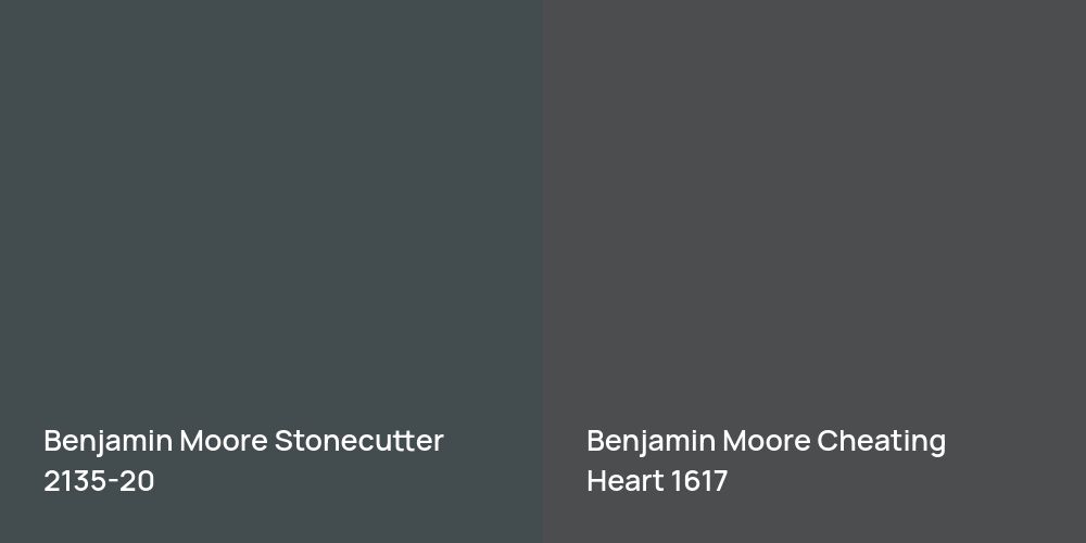 Benjamin Moore Stonecutter vs. Benjamin Moore Cheating Heart