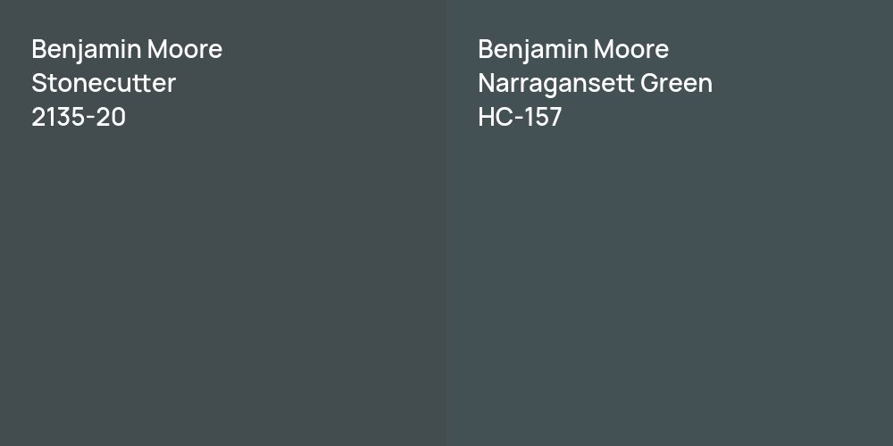 Benjamin Moore Stonecutter vs. Benjamin Moore Narragansett Green