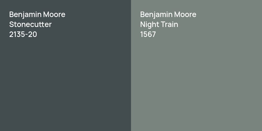 Benjamin Moore Stonecutter vs. Benjamin Moore Night Train