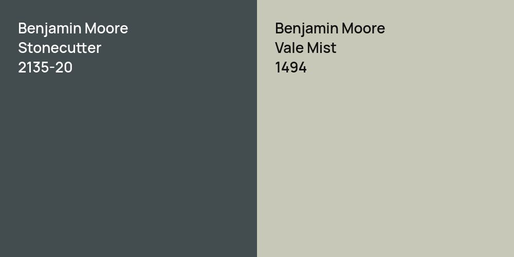 Benjamin Moore Stonecutter vs. Benjamin Moore Vale Mist