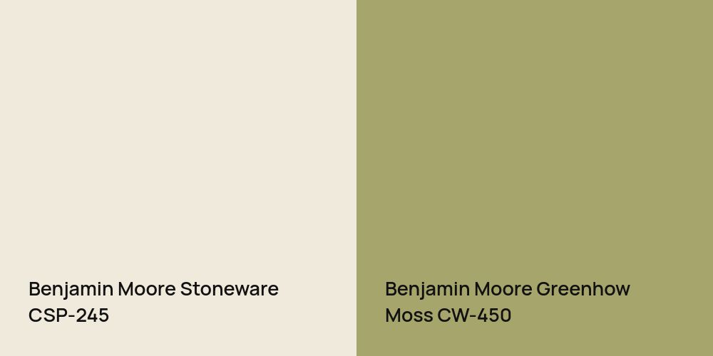 Benjamin Moore Stoneware vs. Benjamin Moore Greenhow Moss