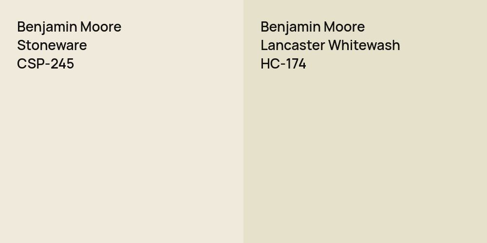 Benjamin Moore Stoneware vs. Benjamin Moore Lancaster Whitewash