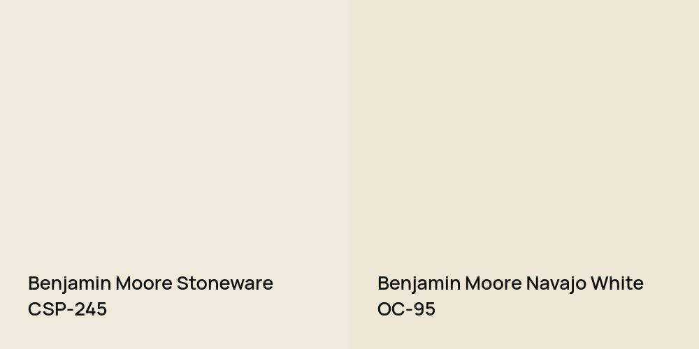 Benjamin Moore Stoneware vs. Benjamin Moore Navajo White