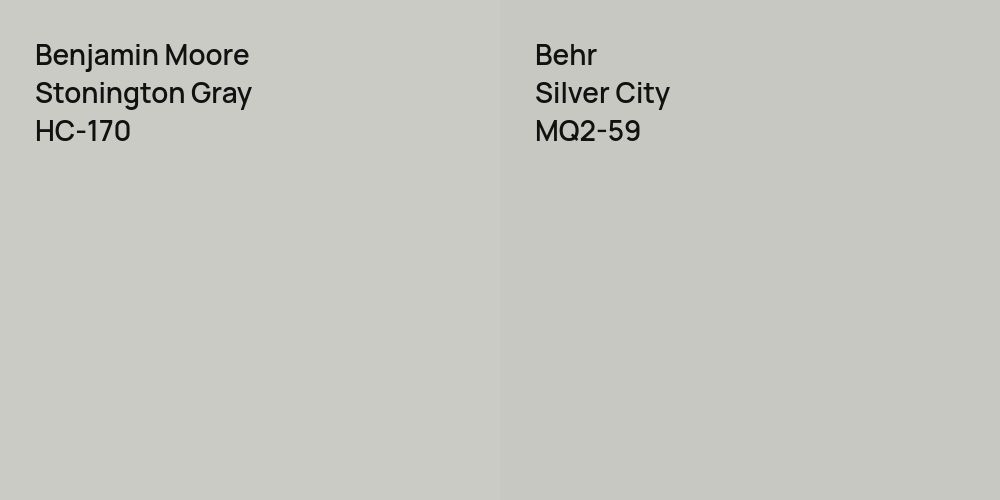 Benjamin Moore Stonington Gray vs. Behr Silver City